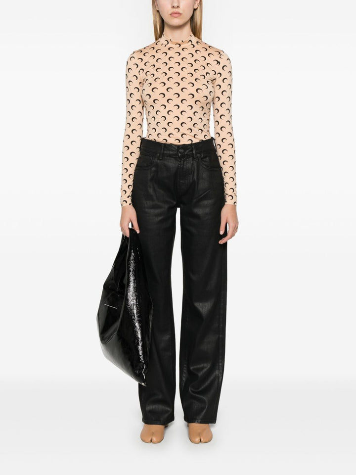 Marine Serre Maglia girocollo in jersey riciclato Moon Second Skin