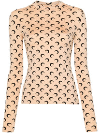 Marine Serre Maglia girocollo in jersey riciclato Moon Second Skin