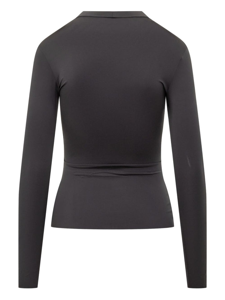 Marine Serre T-shirt a maniche lunghe con logo luna