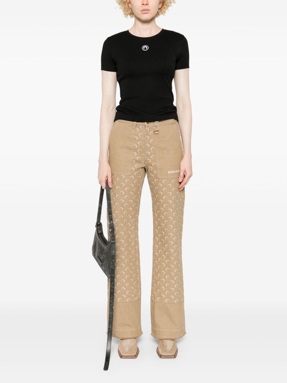 Marine Serre T-shirt con logo luna