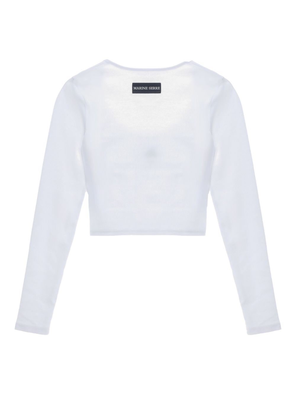 Marine Serre Top girocollo con ricamo logo