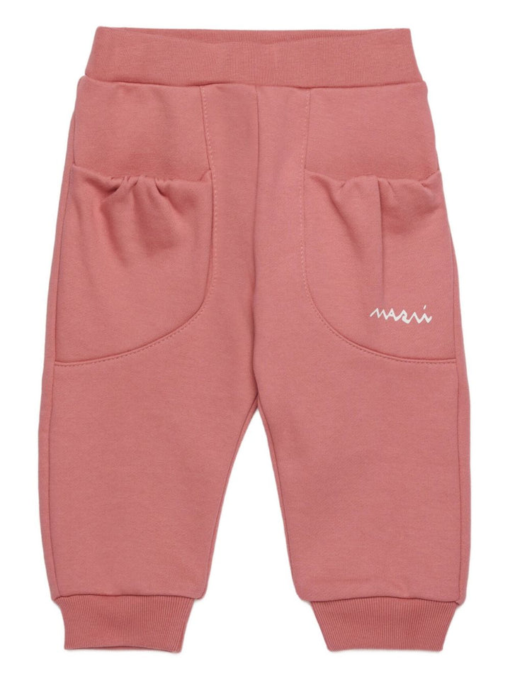 Marni Kids Pantaloni Joggin rosa con due tasche