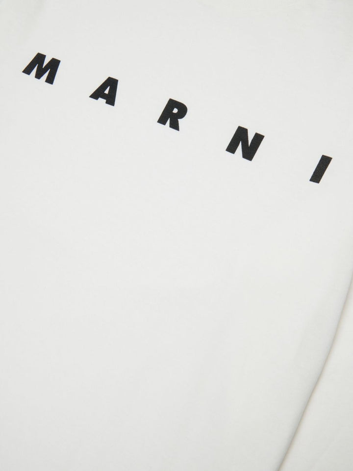 Marni Kids T-shirt bianca girocollo manica lunga