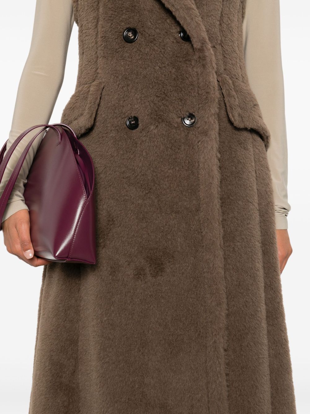Max Mara Cappotto smanicato doppiopetto Boario