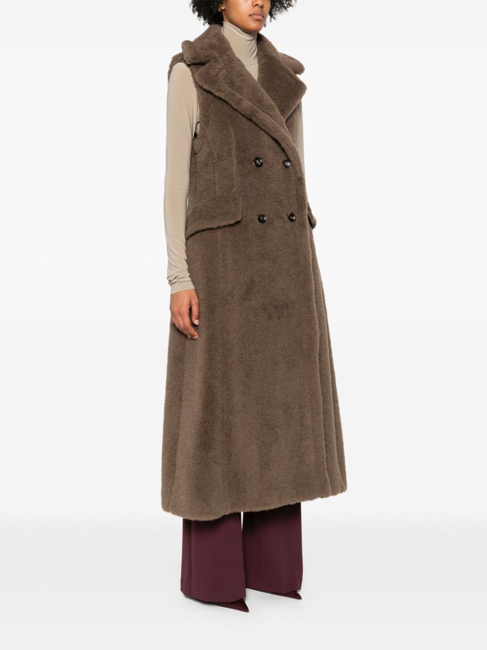 Max Mara Cappotto smanicato doppiopetto Boario