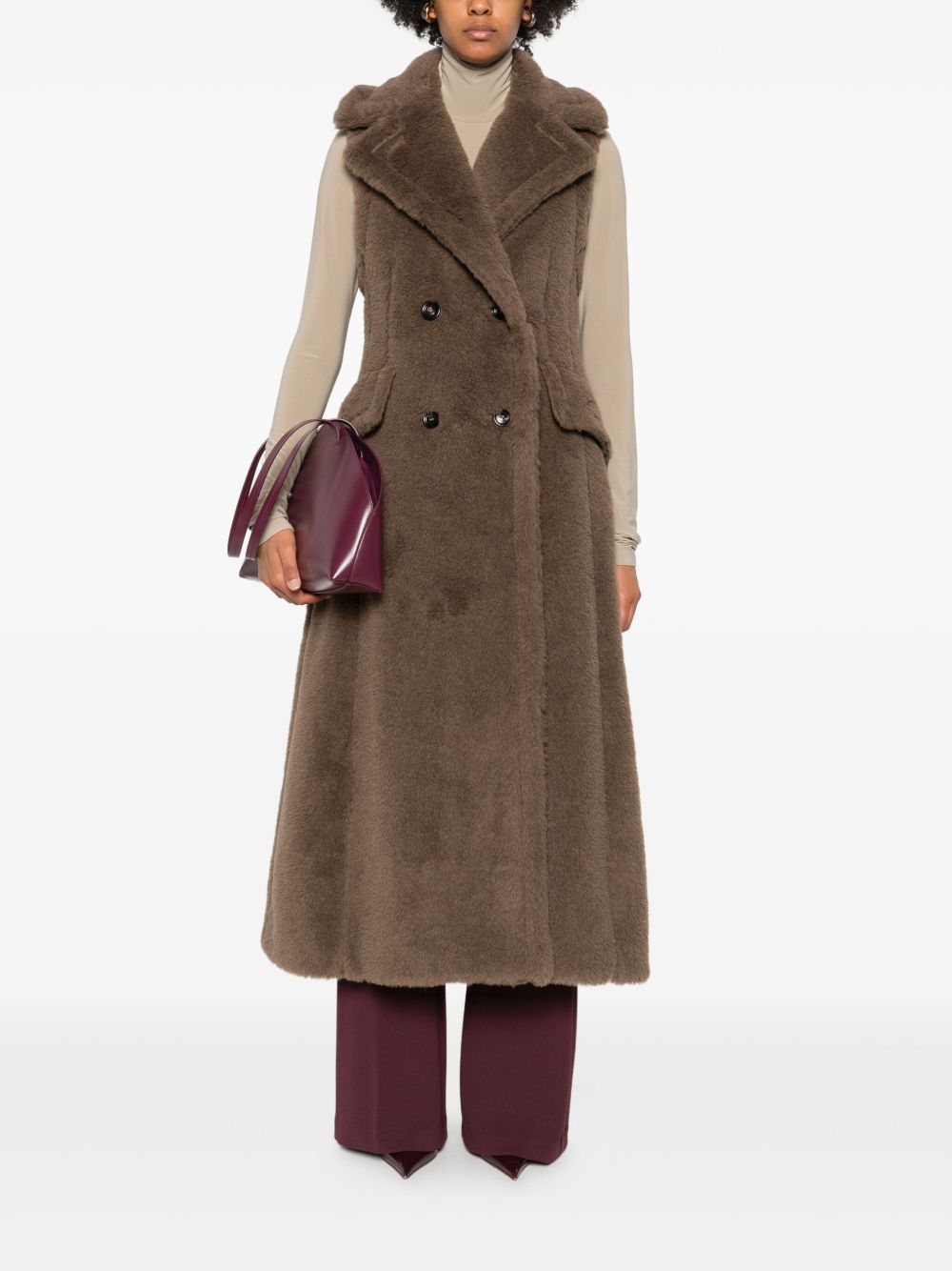 Max Mara Cappotto smanicato doppiopetto Boario