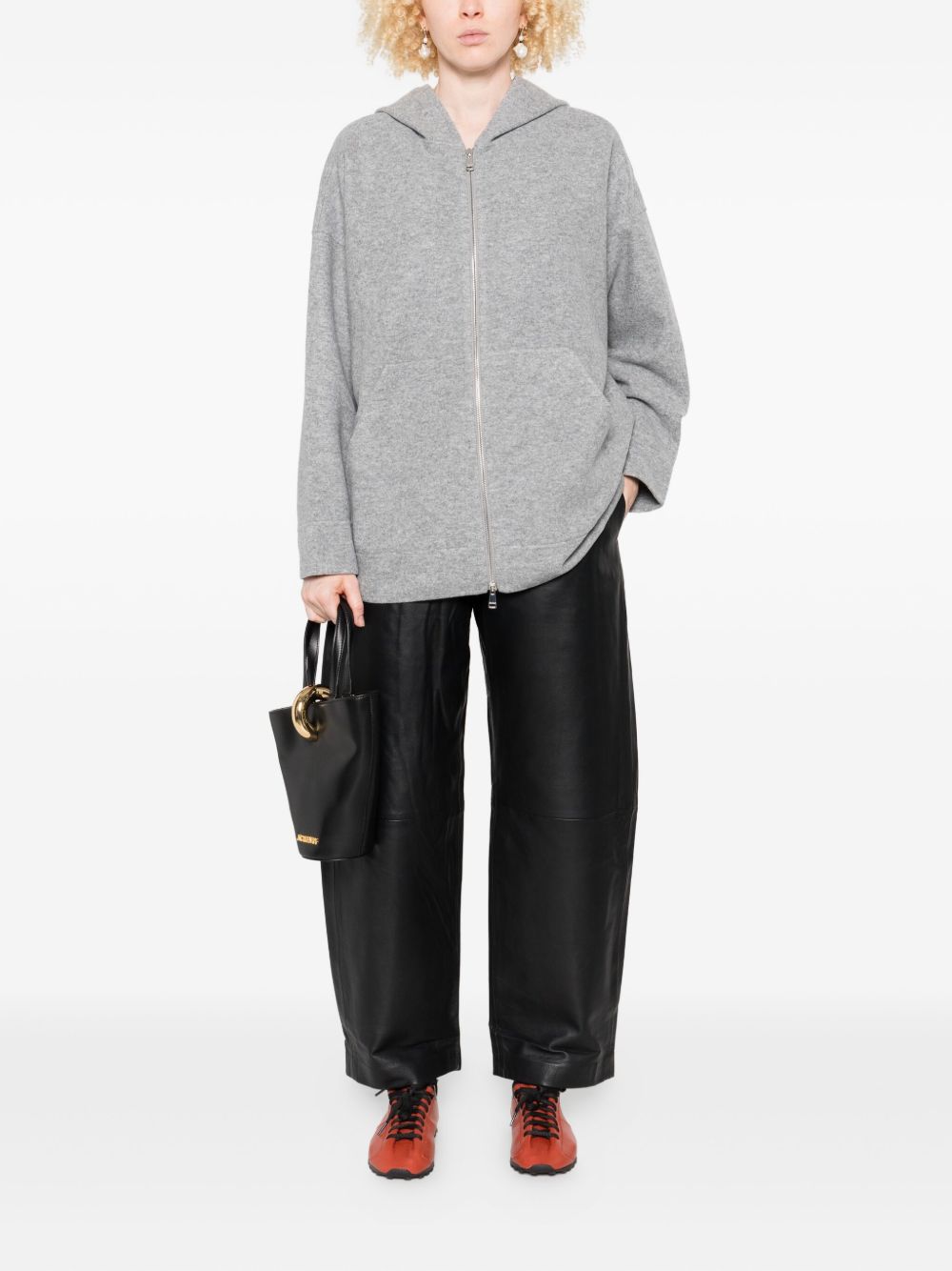 Max Mara
Felpa con cappuccio e zip in misto lana