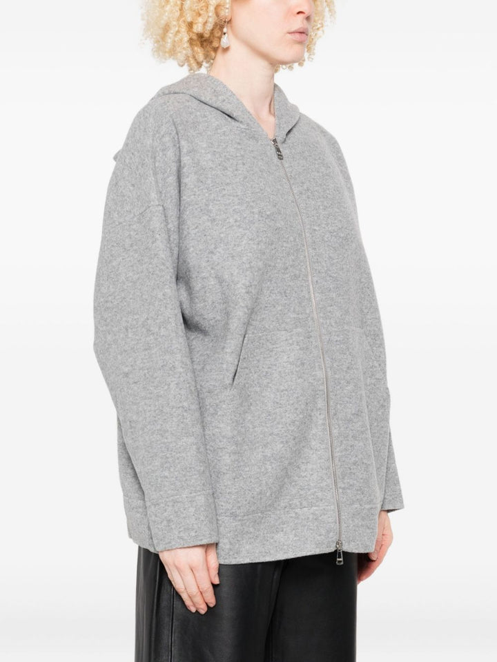 Max Mara
Felpa con cappuccio e zip in misto lana
