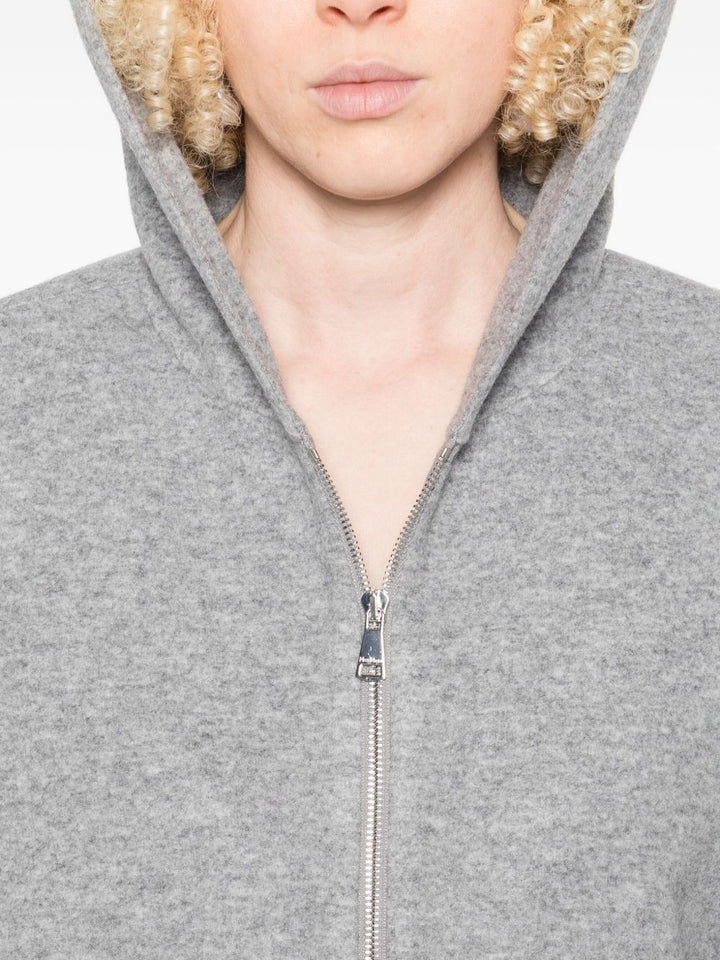 Max Mara Felpa con cappuccio e zip in misto lana