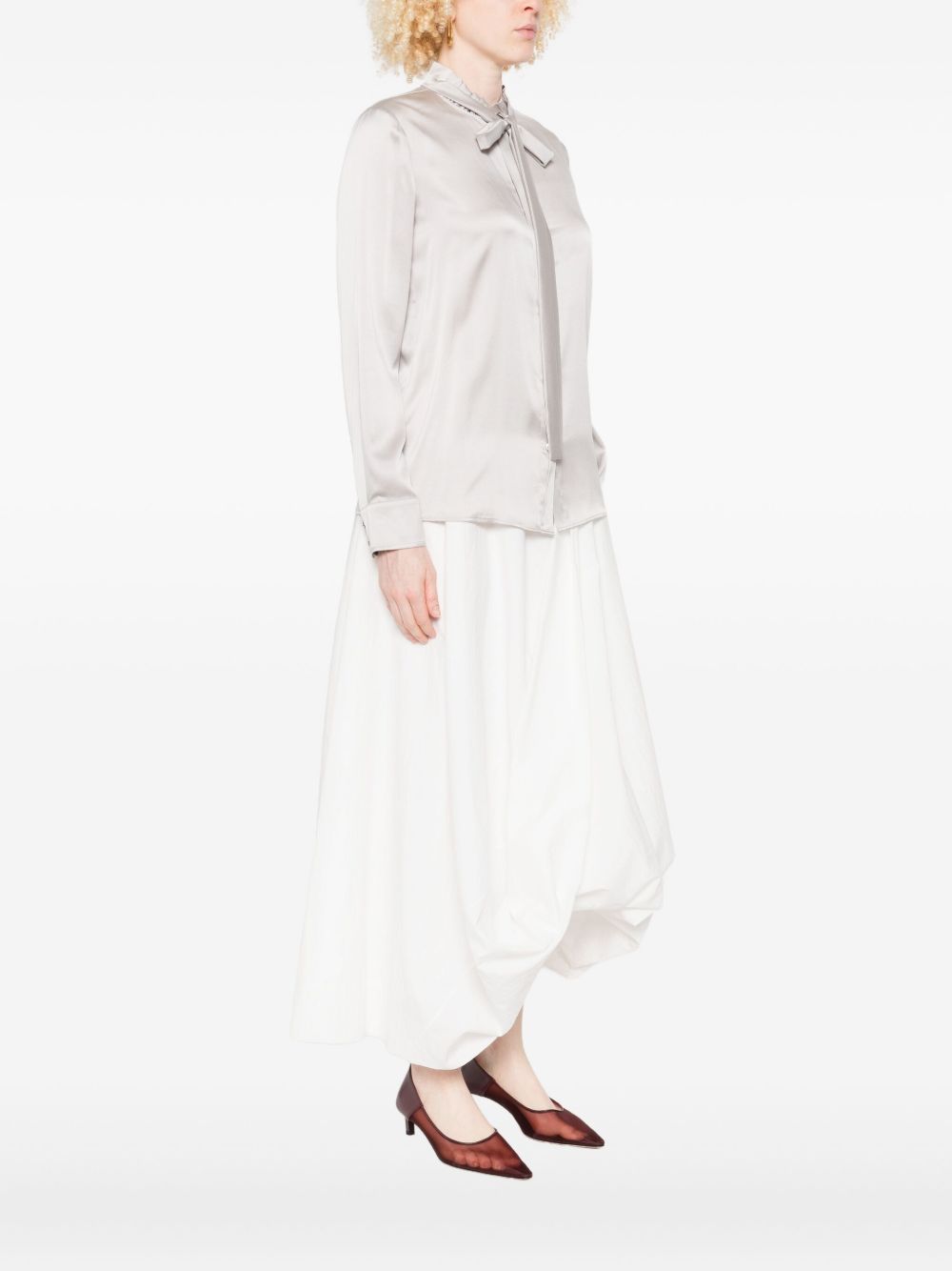 Max Mara blusa con scollo a balze