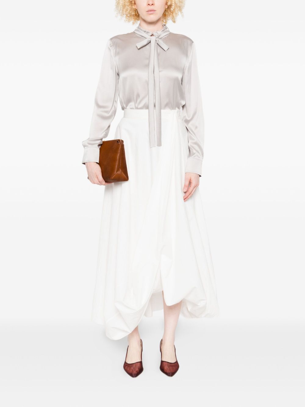 Max Mara blusa con scollo a balze