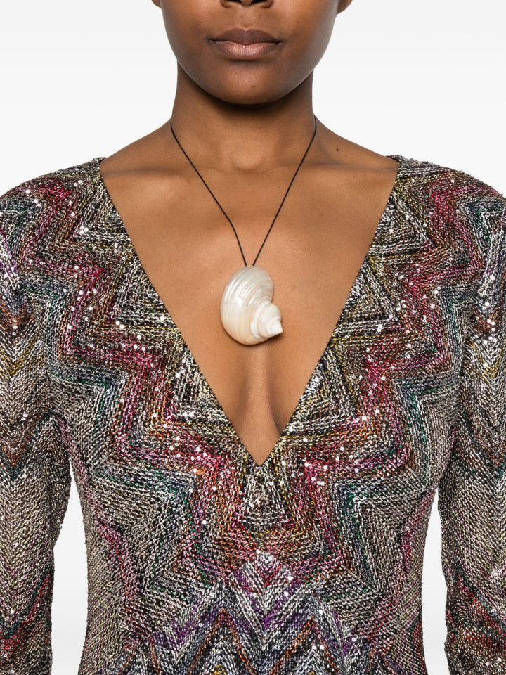 Missoni Abito midi con motivo a zigzag