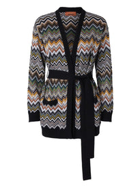 Missoni Cardigan con motivo chevron e cintura