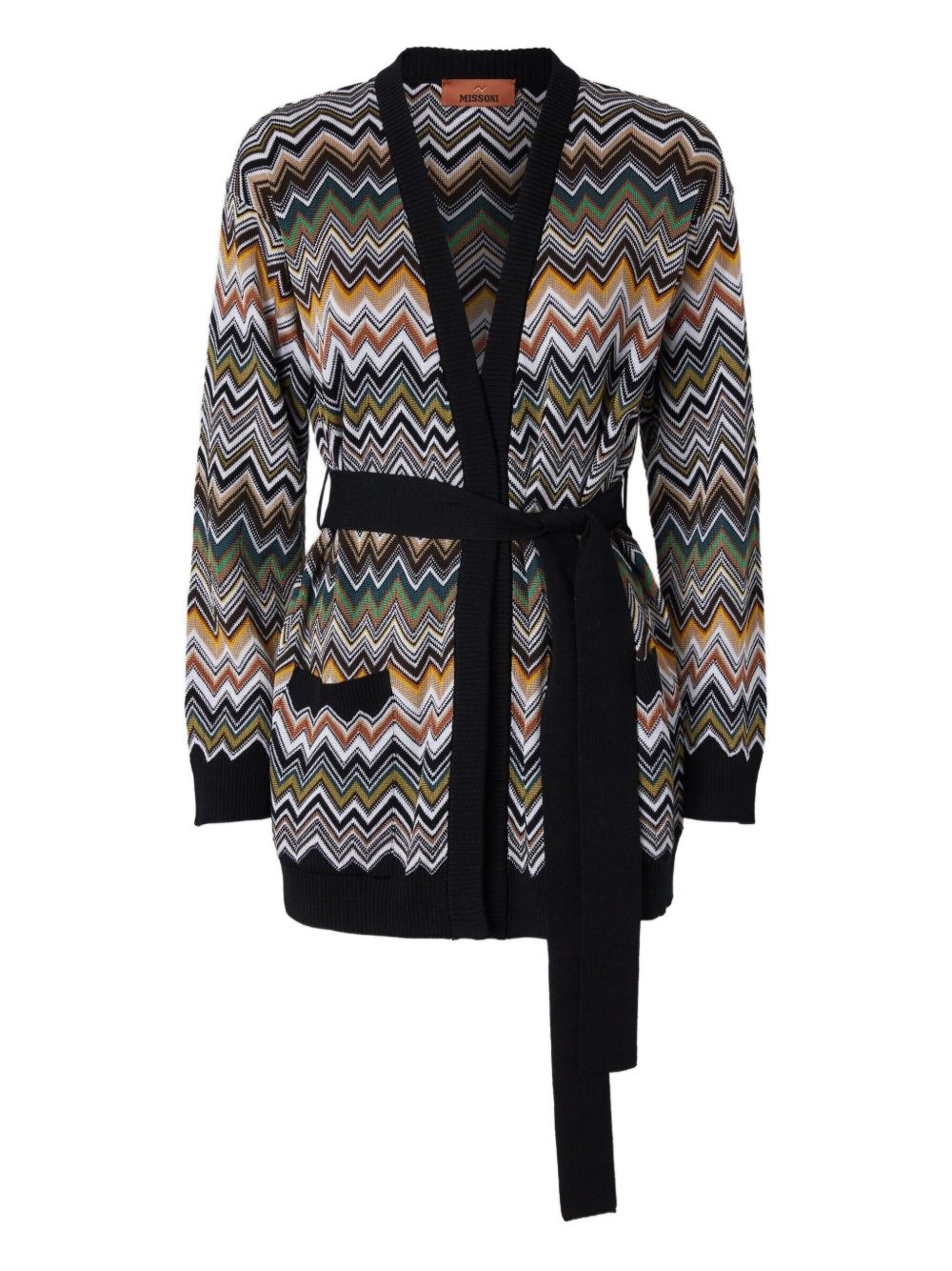 Missoni Cardigan con motivo chevron e cintura