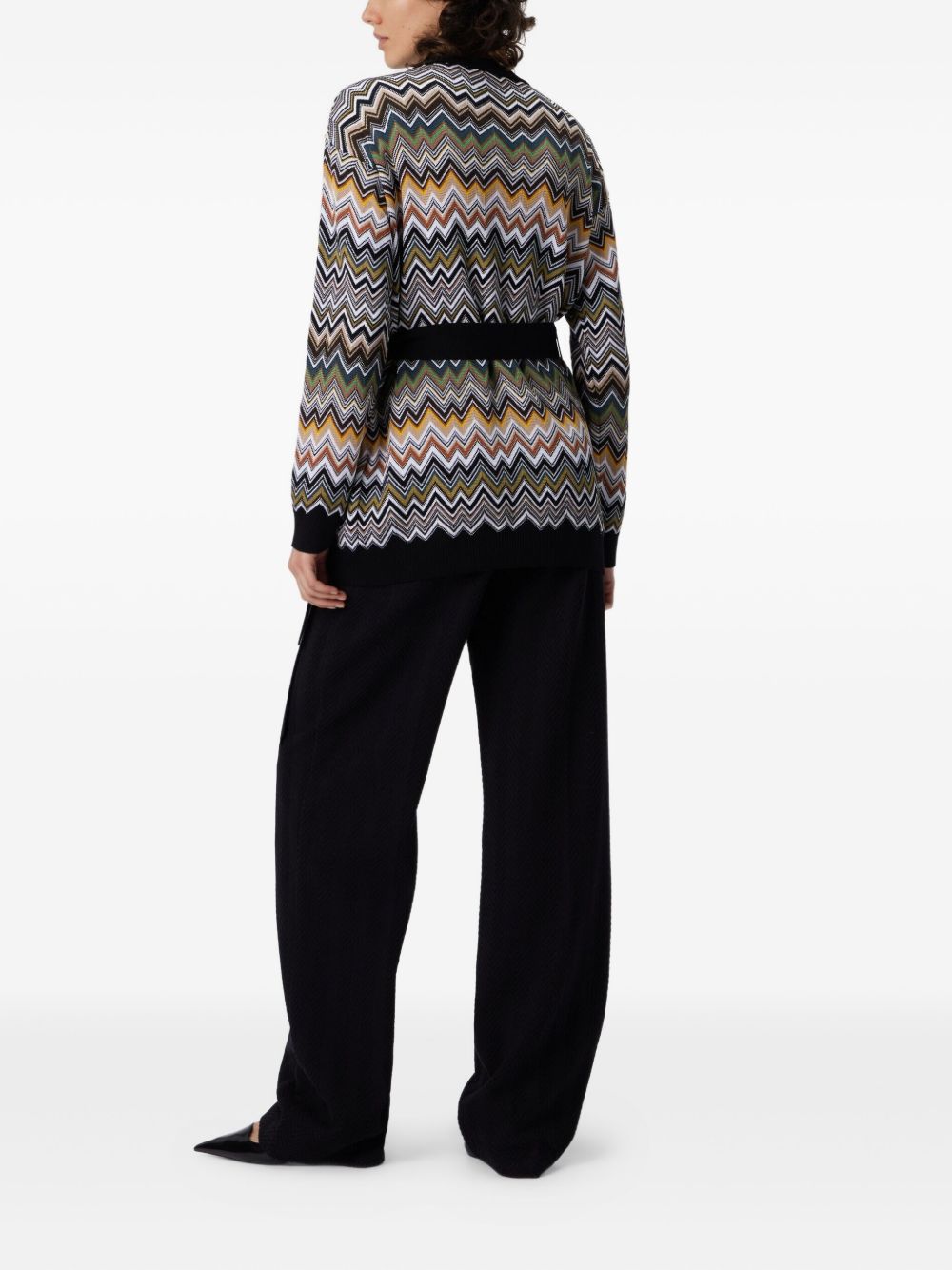 Missoni Cardigan con motivo chevron e cintura