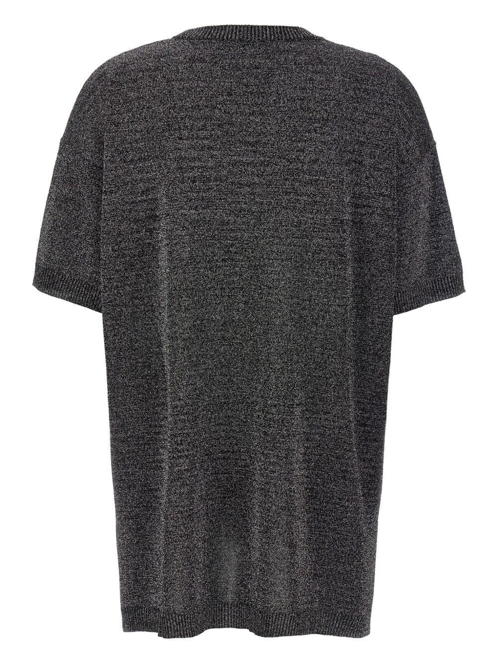 Missoni T-shirt girocollo in maglia lurex argento