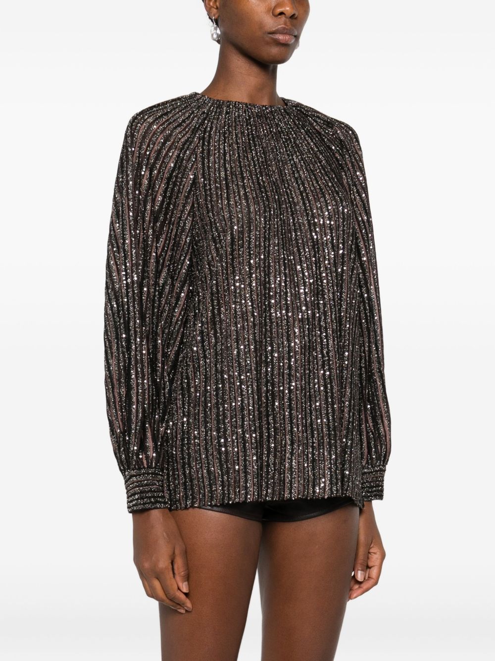Missoni Blusa marrone con paillettes