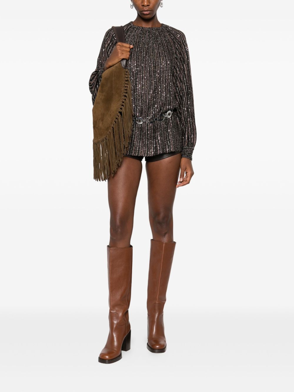 Missoni Blusa marrone con paillettes