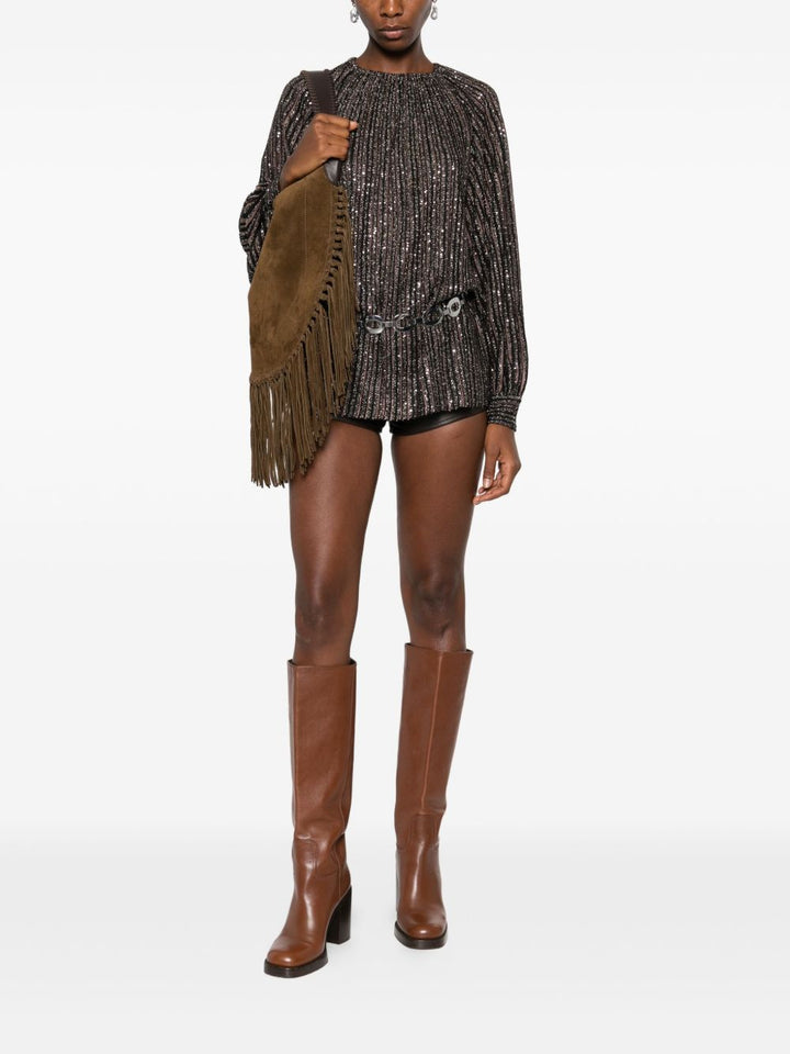Missoni Blusa marrone con paillettes