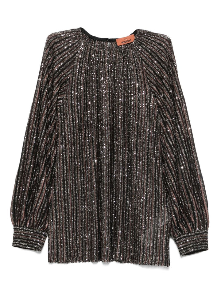 Missoni Blusa marrone con paillettes