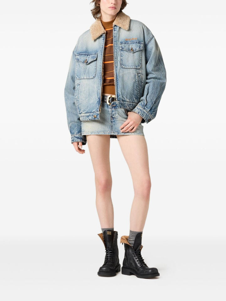 Miu Miu
Giacca denim con collo in shearling