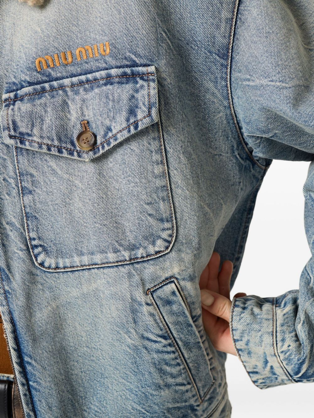 Miu Miu
Giacca denim con collo in shearling
