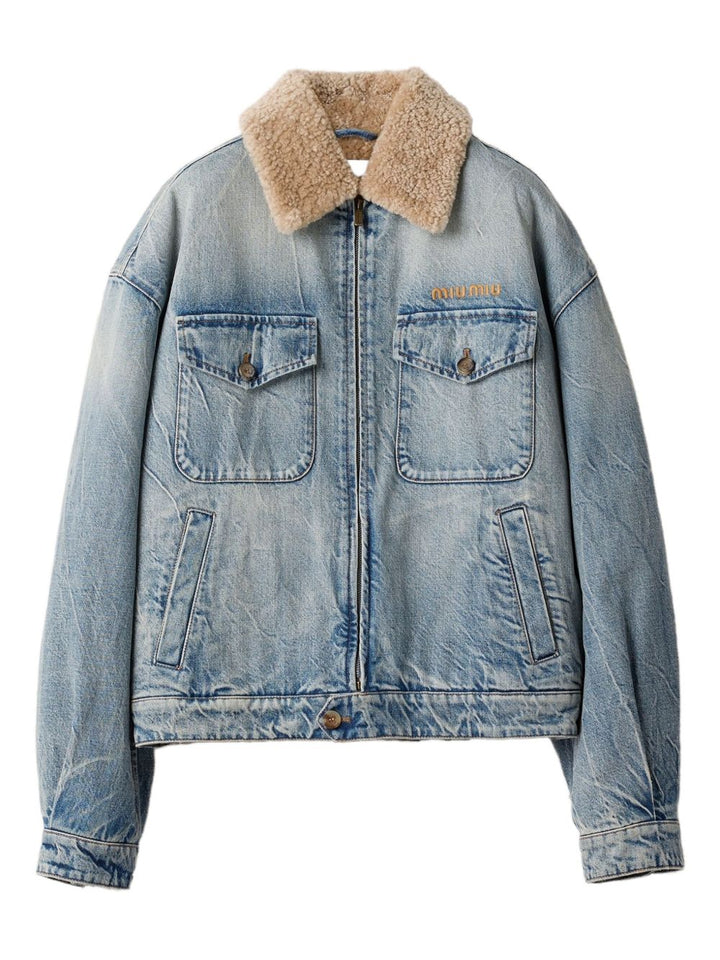 Miu Miu
Giacca denim con collo in shearling