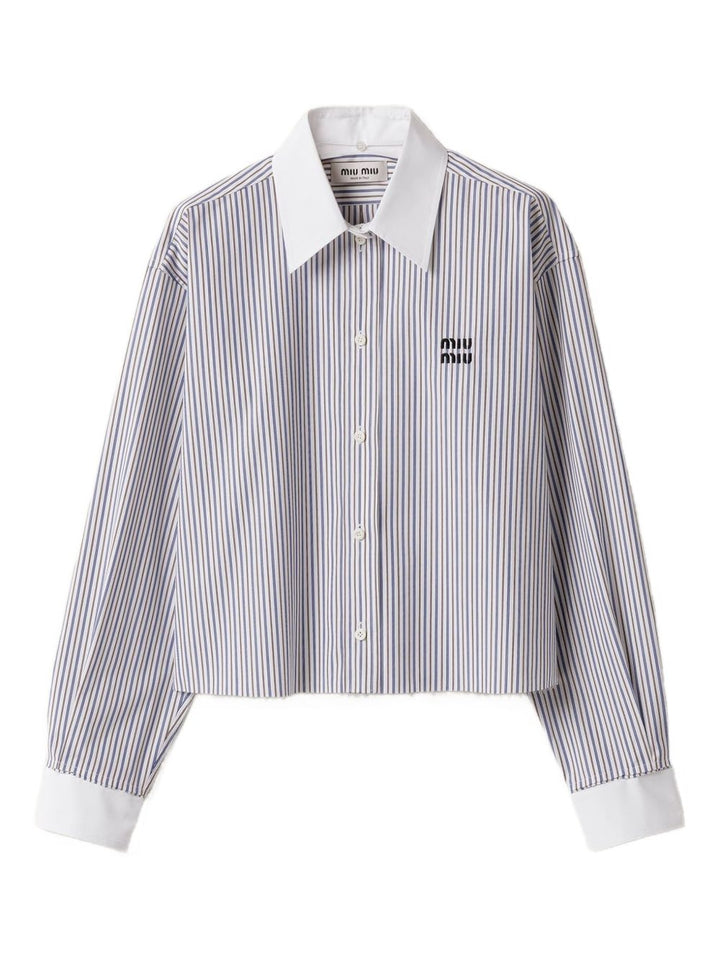 Miu Miu Camicia a righe con ricamo