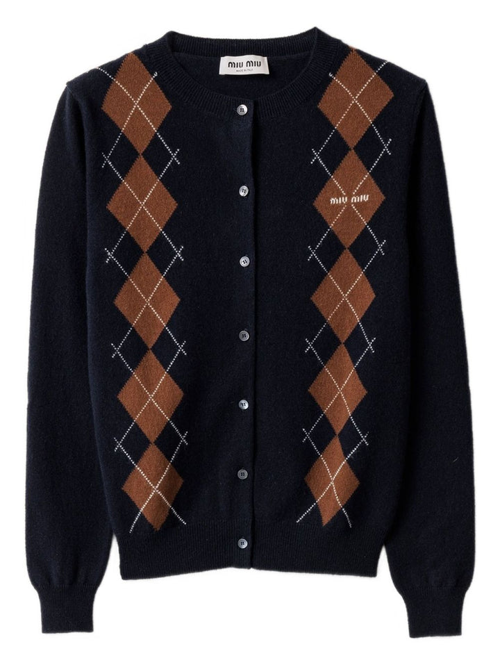 Miu Miu
Cardigan in maglia a rombi