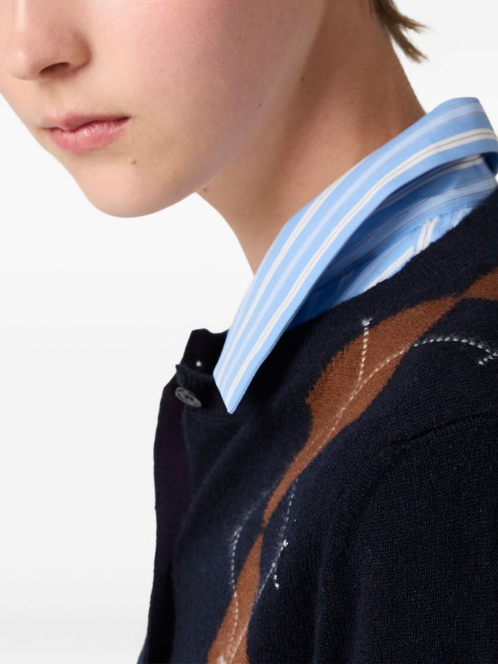 Miu Miu
Cardigan in maglia a rombi