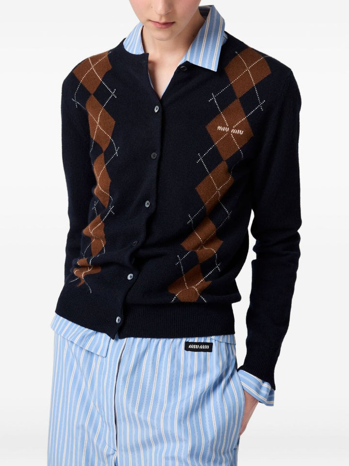 Miu Miu
Cardigan in maglia a rombi