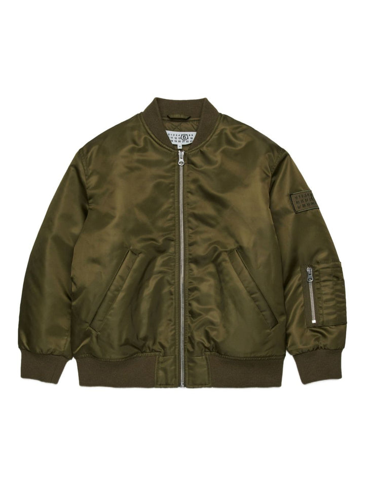 MM6 Maison Margiela Kids Bomber con applicazione logo