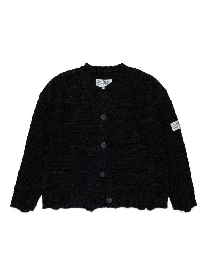 MM6 Maison Margiela Kids Cardigan con applicazione