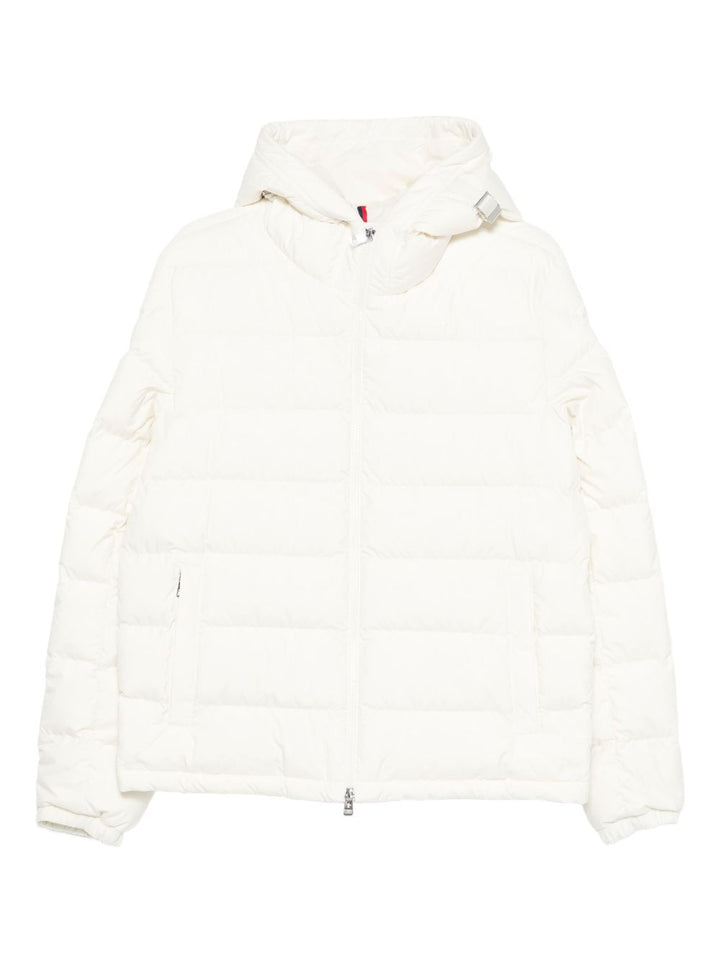 Moncler 
Piumino con cappuccio bianco