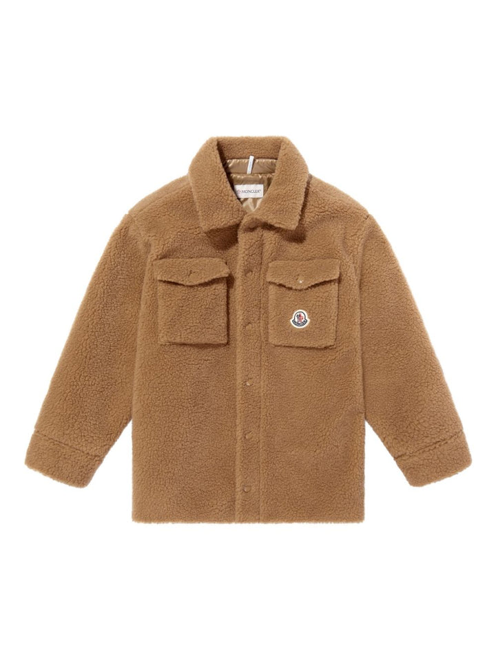 Moncler Enfant
Giacca marrone in tessuto teddy