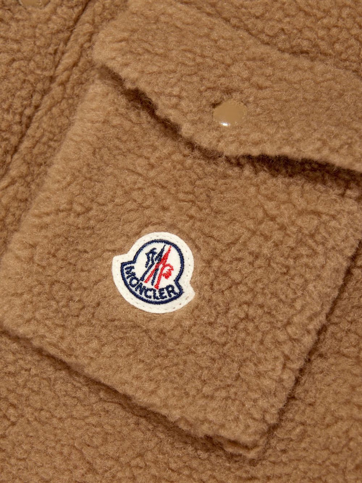 Moncler Enfant
Giacca marrone in tessuto teddy