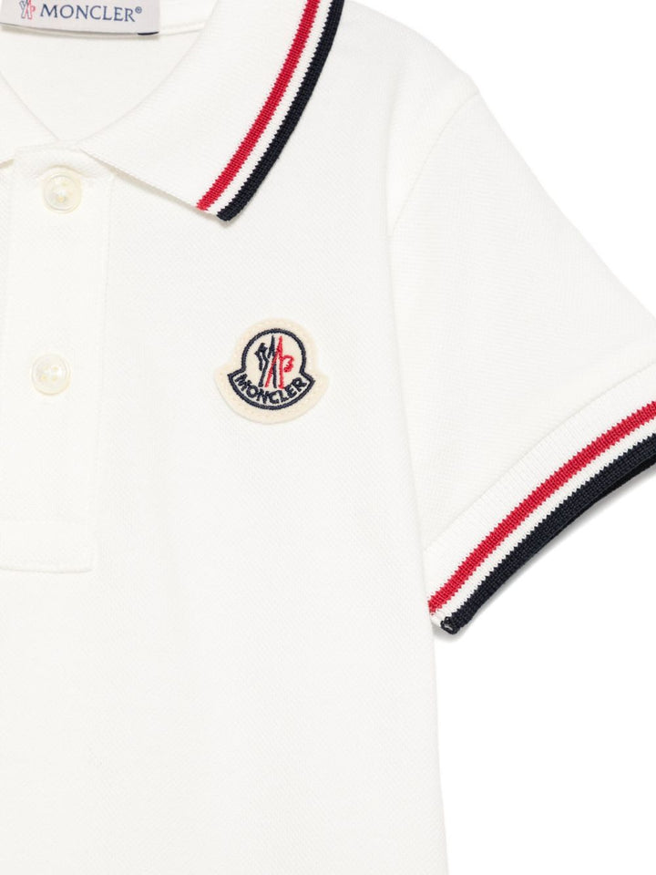 Moncler Enfant Polo con punta e patch con logo