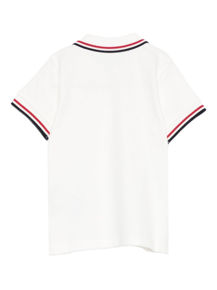 Moncler Enfant Polo con punta e patch con logo
