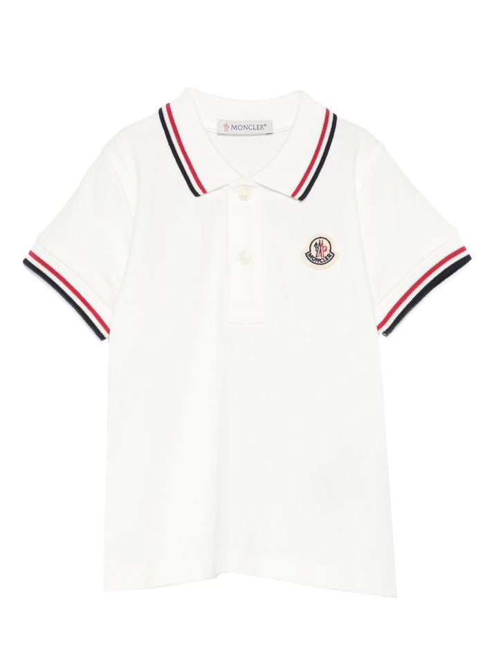 Moncler Enfant Polo con punta e patch con logo
