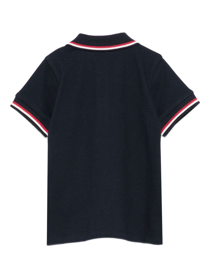 Moncler Enfant Polo con punta e patch con logo