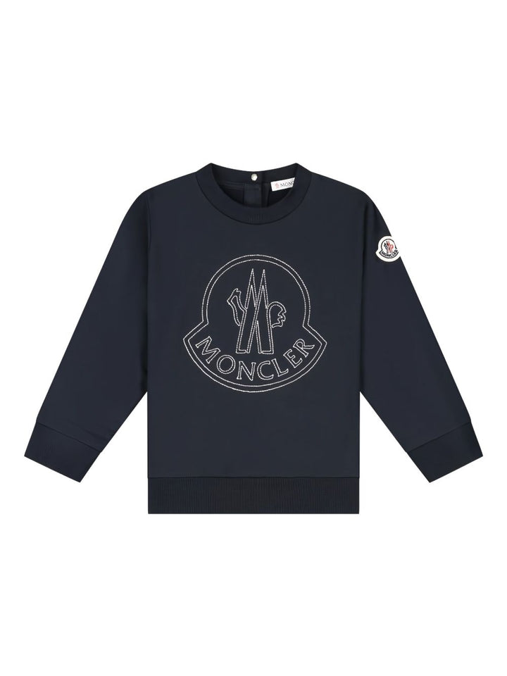 Moncler Enfant Felpa con logo ricamato