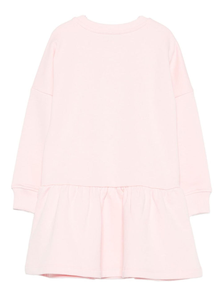 Moschino Kids Abito arricciato con stampa Teddy Bear