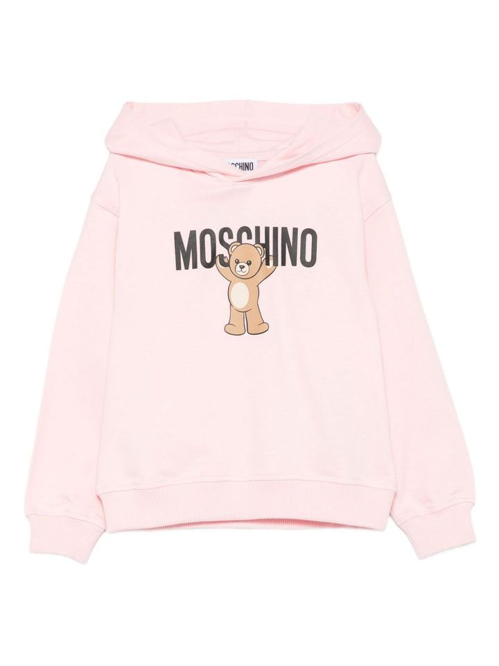 Moschino Kids Felpa con cappuccio e stampa Teddy Bear
