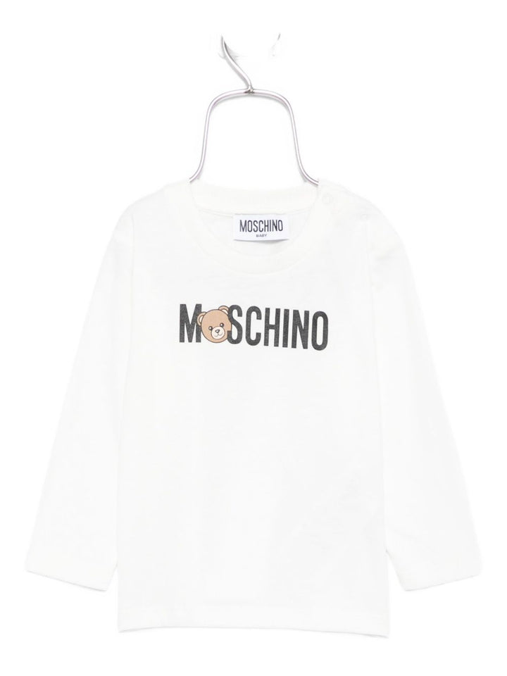 Moschino Kids T-shirt a maniche lunghe con stampa teddy