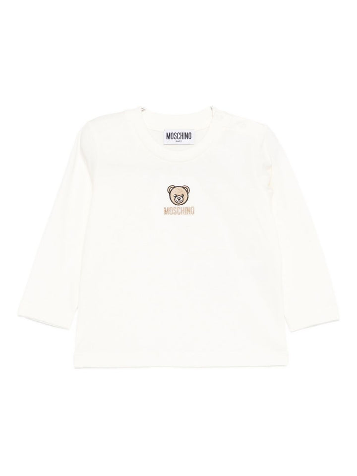 Moschino Kids T-shirt con ricamo orsetto