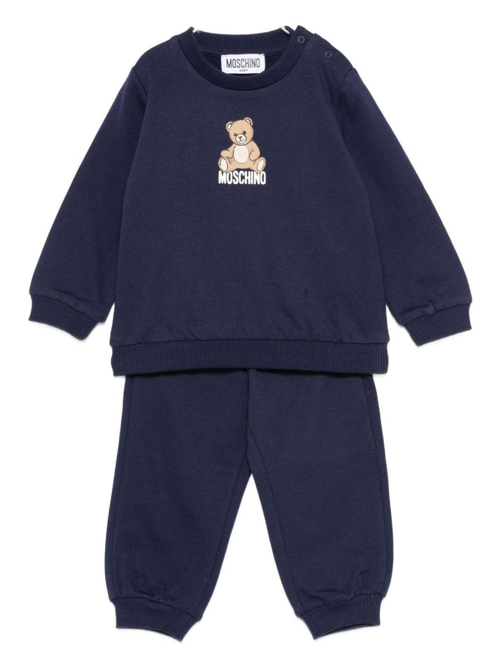 Moschino Kids Tuta sportiva con stampa Teddy Bear