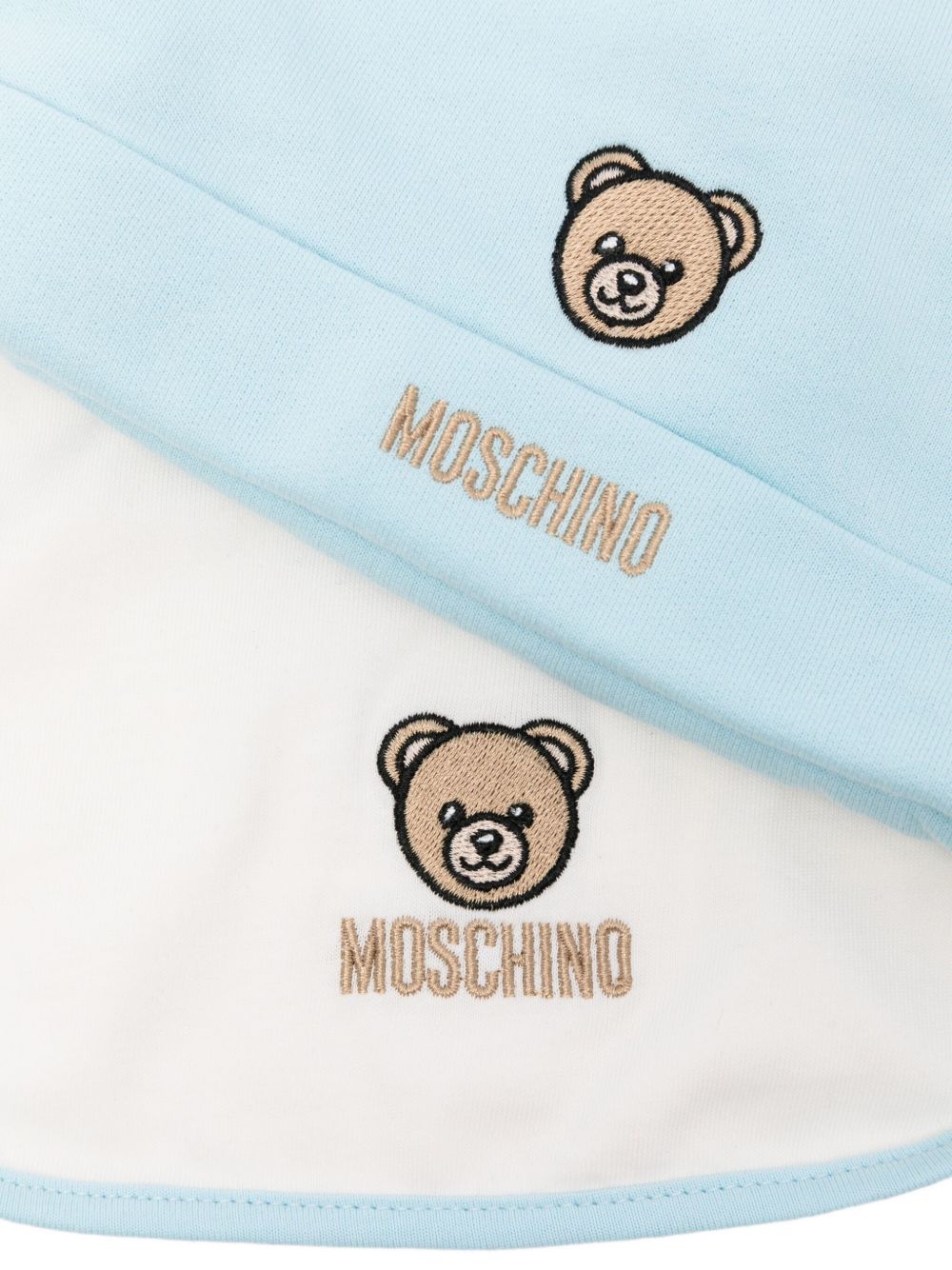 Moschino Kids Set berretto e bavaglino con ricamo Teddy Bear