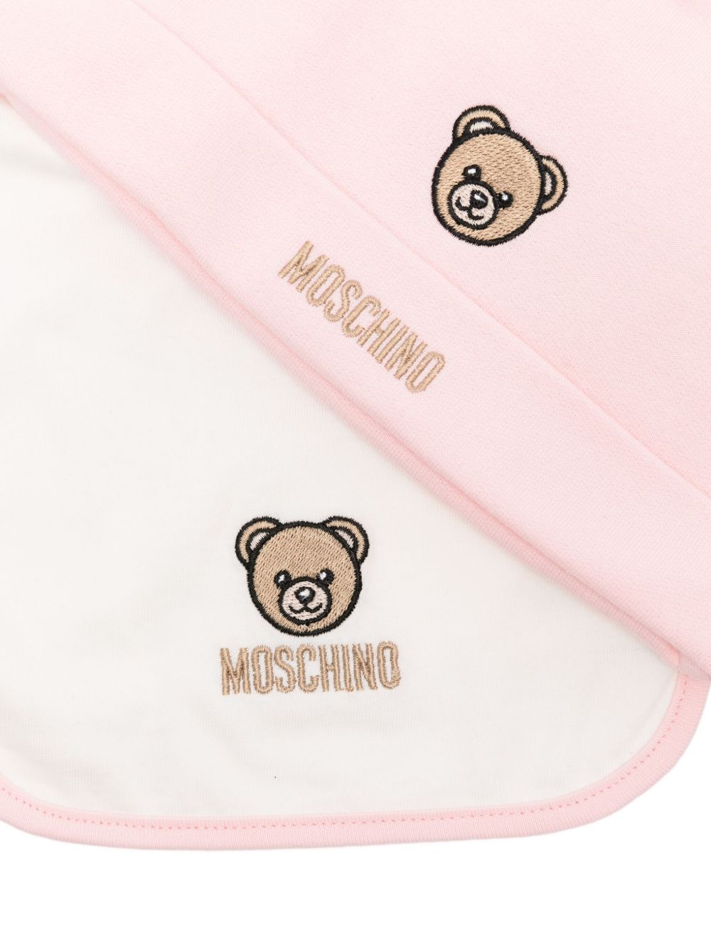 Moschino Kids Set berretto e bavaglino con ricamo Teddy Bear