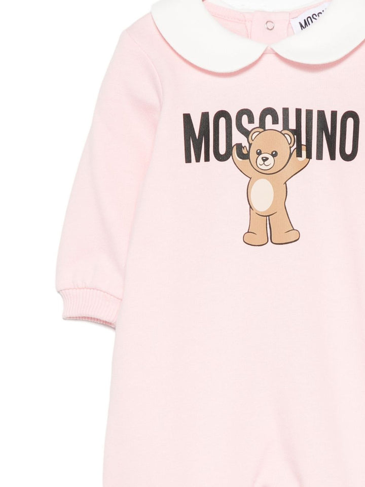 Moschino Kids Tutina in cotone con stampa teddy