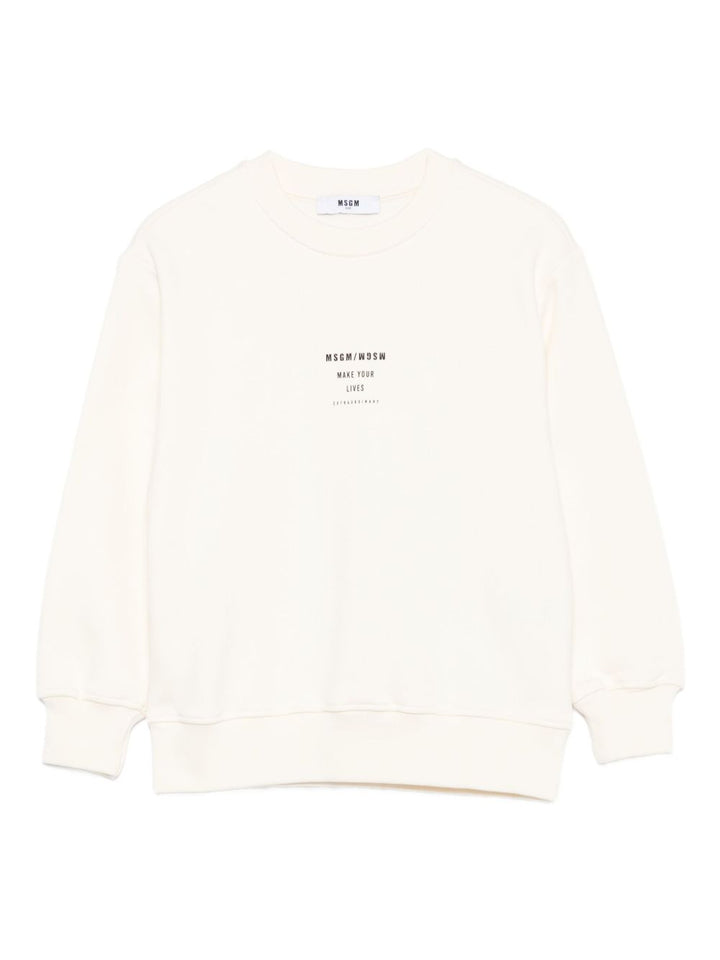 MSGM Kids Felpa in cotone con logo